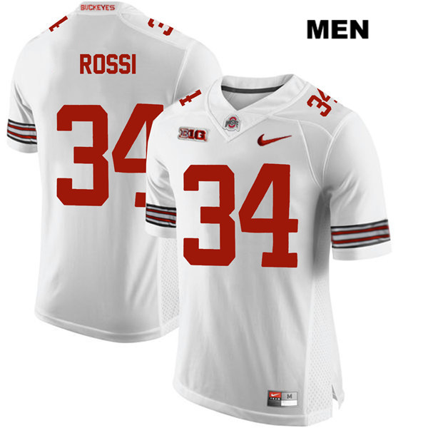Ohio State Buckeyes Men's Mitch Rossi #34 White Authentic Nike College NCAA Stitched Football Jersey LW19S67YQ